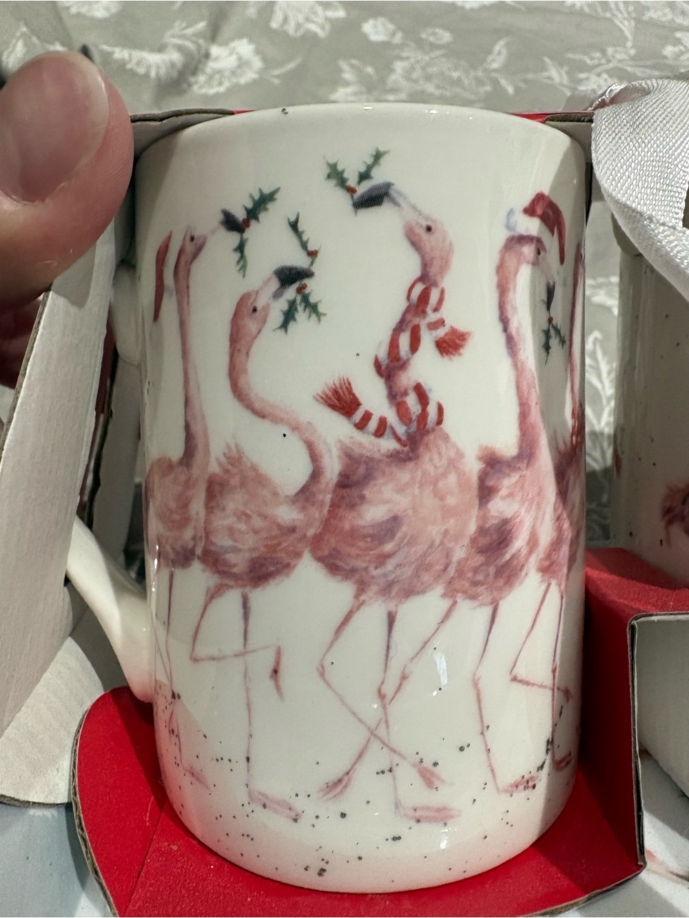 NWT Wrendale Designs two mugs and tray gift set Flamingals flamingos